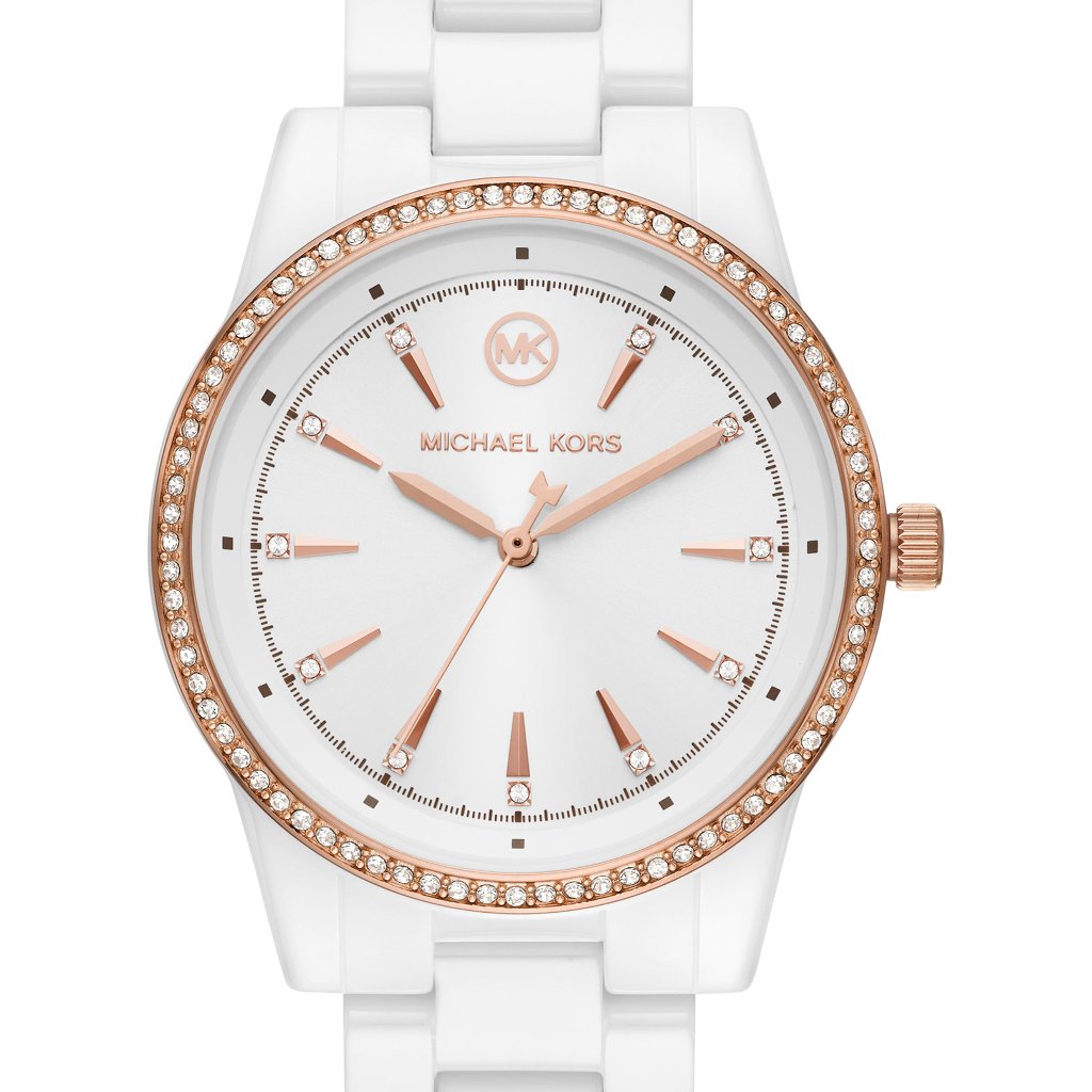 Nwt Michael Kors Ritz Three-Hand White Ceramic Watch Mk6837